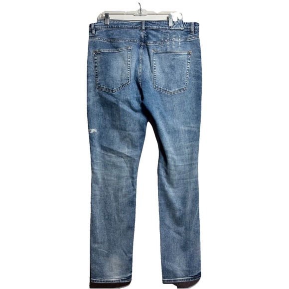 Ksubi Jeans Mens 36x32 Blue Chitch Pure Dynamite Slim Button Fly Whiskered Punk - Picture 4 of 8